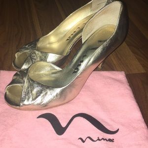 Nina gold heels